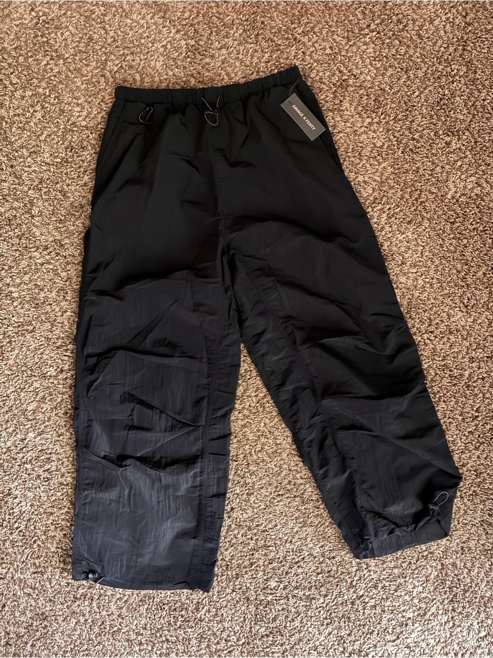 Savage X Fenty Black Cargo Track Pants